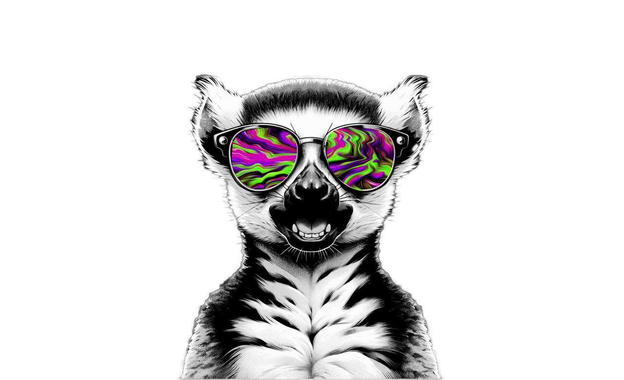 Lemur Dragged Into Bliss psychedelic sunglasses
